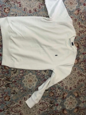 Vit sweatshirt från Polo Ralph Lauren - Klassisk vit sweatshirt från Polo Ralph Lauren med rund halsringning och diskret broderad logga på bröstet. Tillverkad i mjukt bomullsmaterial och har långa ärmar samt ribbade muddar vid ärmslut och nederkant. Perfekt för en clean och stilren look.