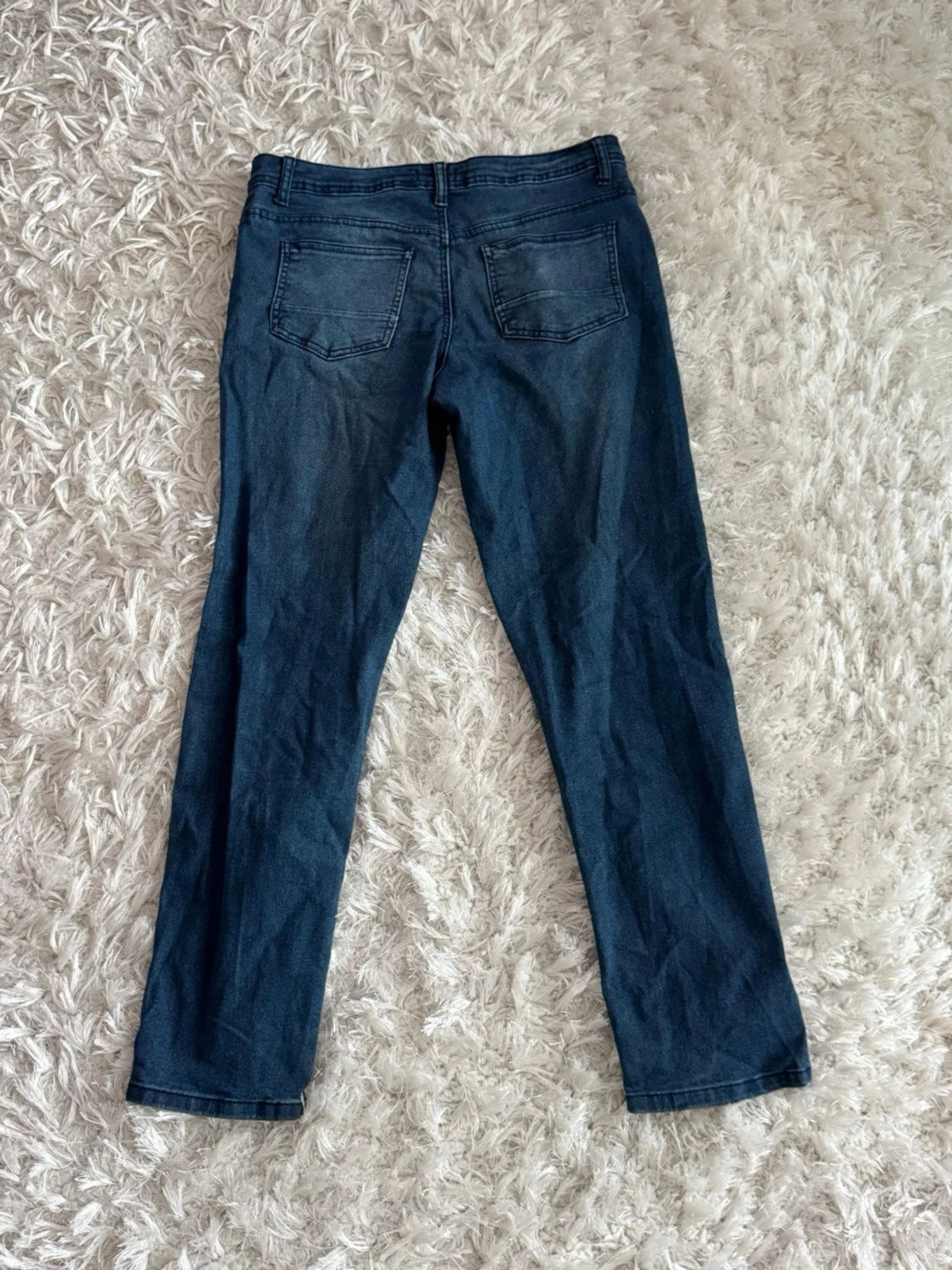 Mörkblå raka jeans - 1