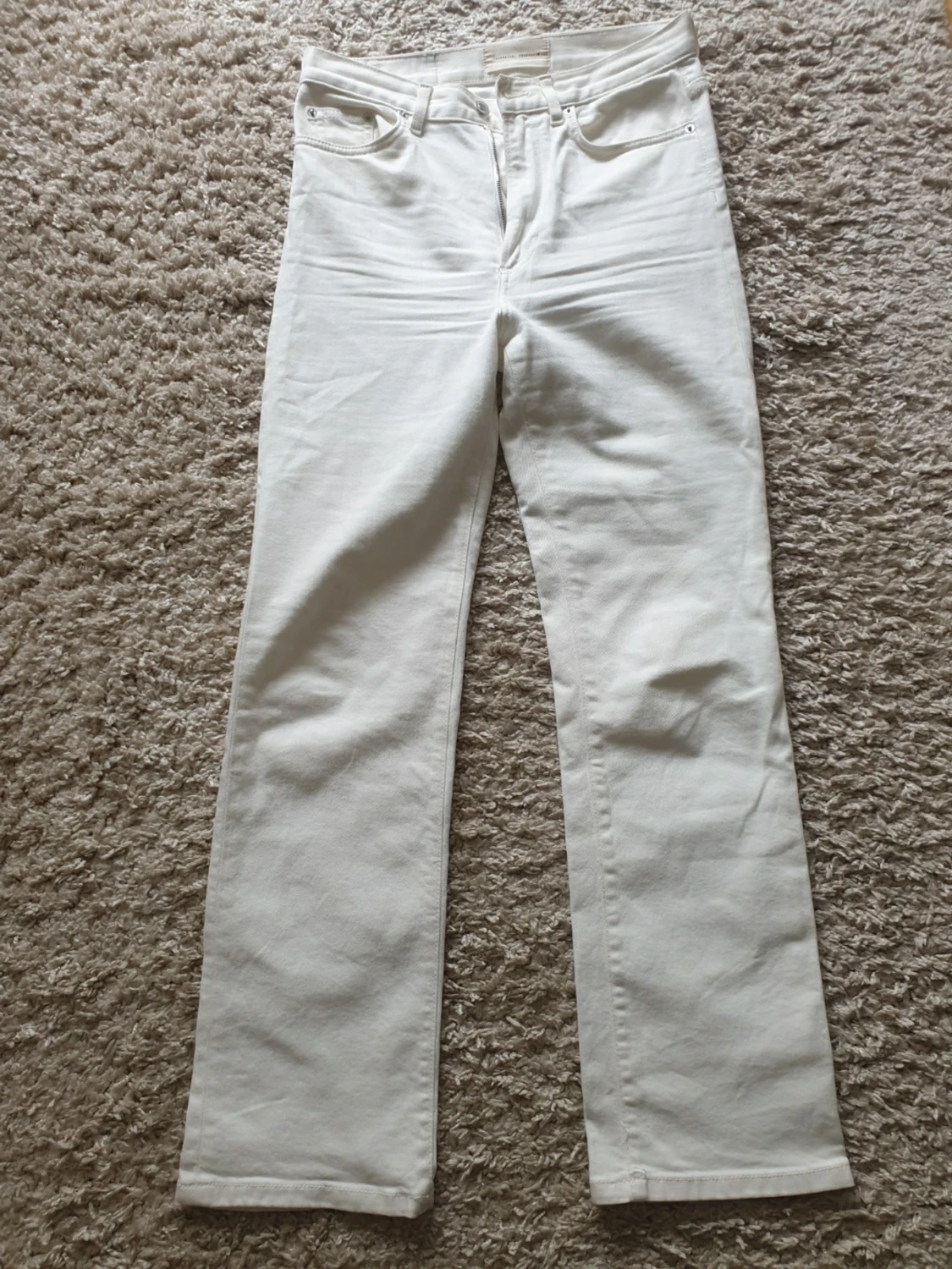 Vita raka jeans med hög midja