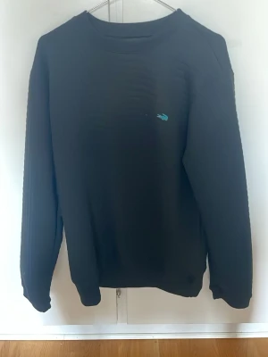 Svart sweatshirt från okänt märke  - Klassisk svart sweatshirt från okänt märke med rund halsringning och det ikoniska lilla gröna krokodilmärket broderat på bröstet. Tröjan har långa ärmar och ribbade muddar vid ärmslut och nederkant. Perfekt för en avslappnad stil. Storlek M tror jag, finns ingen lapp! Pris kan diskuteras vid snabb affär!