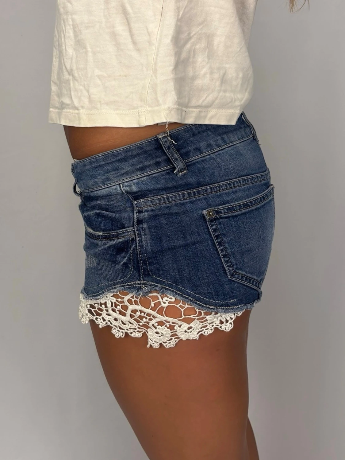 Spets jeansshorts - 2