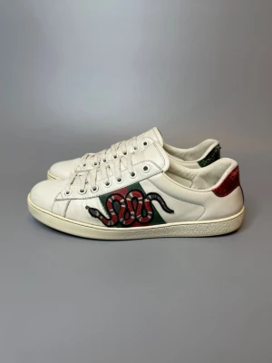 Gucci Skor  - ‼️VI TAR EJ BYTEN‼️ Gucci Ace sneakers | Skick: 8/10 | Storlek 6 UK motsvarar EU 40.5-41 | ingår kort vid köp! | Fraktar inom 24H efter köp på köparens bekostnad 📦💨 | Hör av dig vid minsta fråga eller fundering 💭 