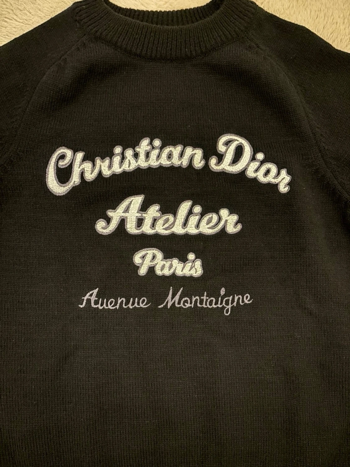 Christian Dior - Stickad tröja - Svart/Vit - 1