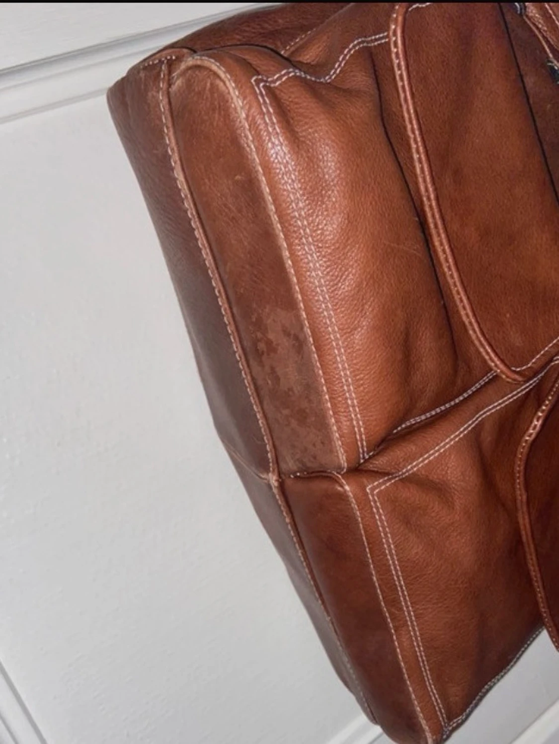 Slouchy vintage brown leather bag - 3