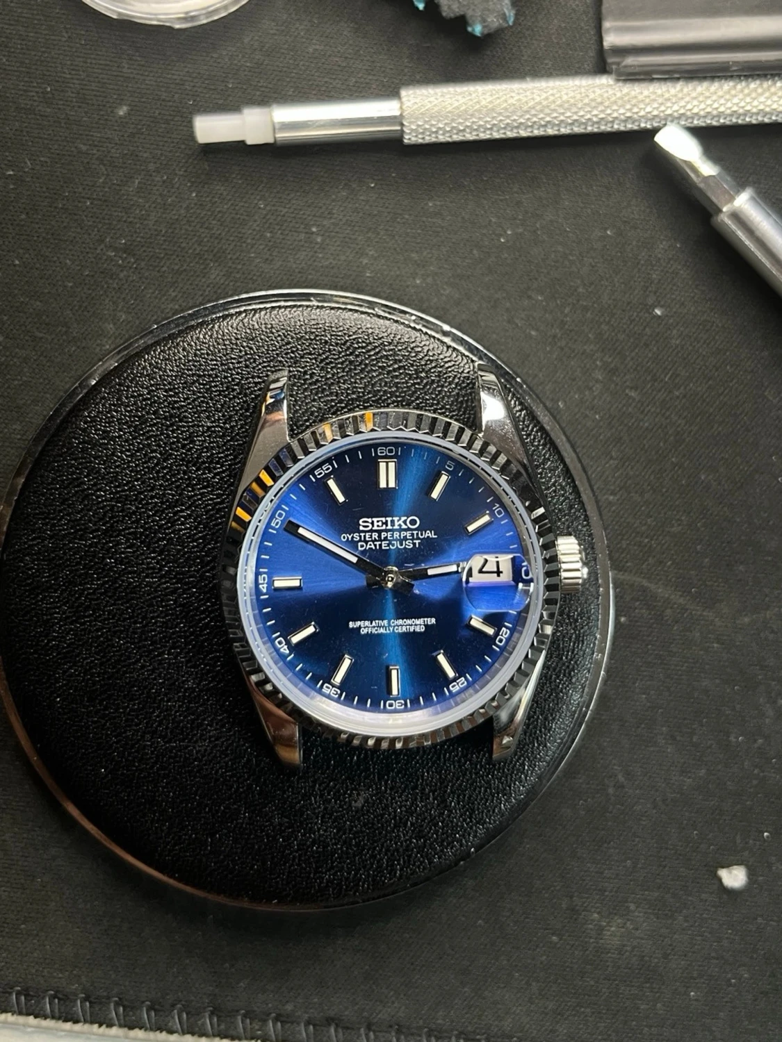 Seiko blå klocka Oyster Perpetual