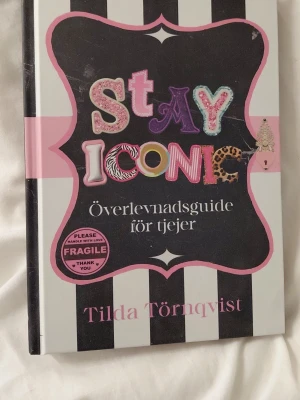 Stay Iconic: Överlevnadsguide för tjejer - Boken 'Stay Iconic: Överlevnadsguide för tjejer' av Tilda Törnqvist är en handbok för unga tjejer. Omslaget har svartvita ränder, rosa detaljer och färgglad text. Perfekt för dig som vill ha pepp, tips och inspiration i vardagen.