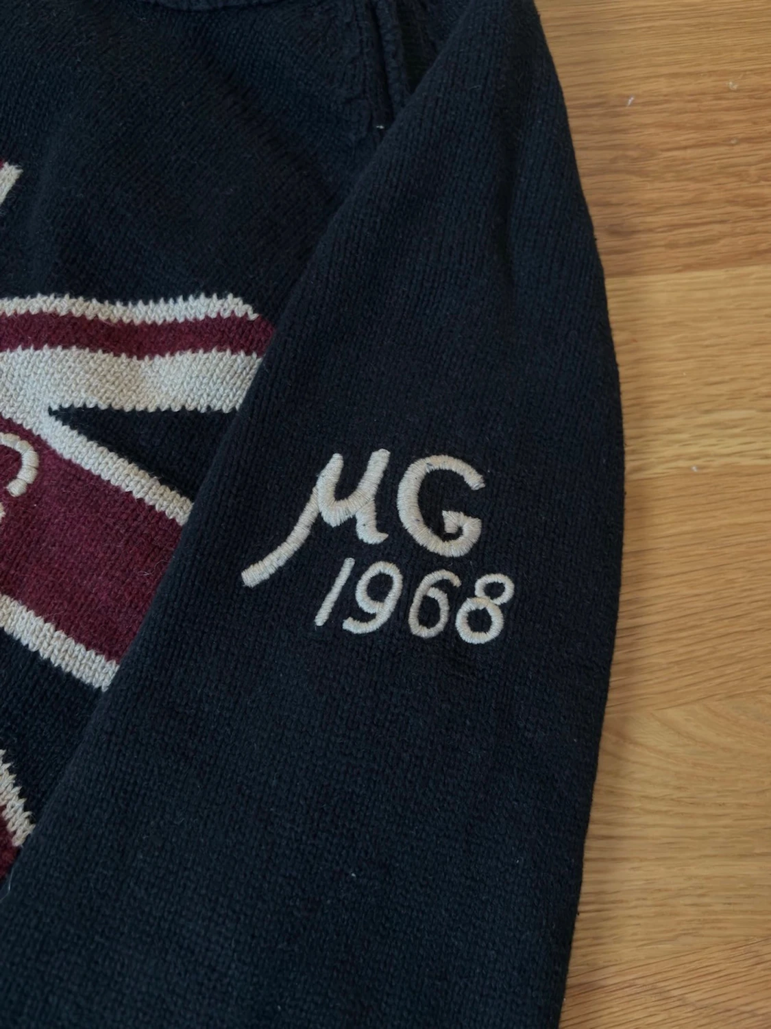 Mörkblå/svart stickad tröja Morris - 2