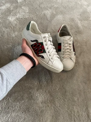 Gucci ace - Säljer dessa tvär feta Gucci ace skorna dom är storlek 43 skick: 7/10 såklart äkta hör av er vid minsta fundering!🙌