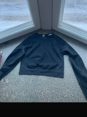 Mörkgrå cropped träningströja - Snygg mörkgrå cropped träningströja från Lager157 med rund halsringning och långa ärmar. Tröjan har diskreta ribbade detaljer på sidorna och nederkanten samt lager 157 loggan nedan.