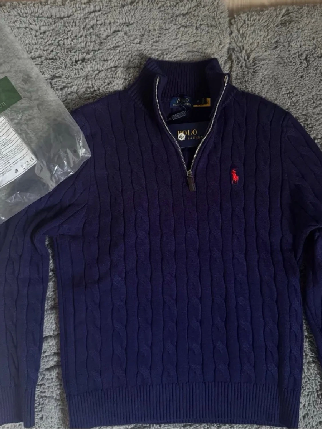 Ralph lauren quarter zip kabel mönster