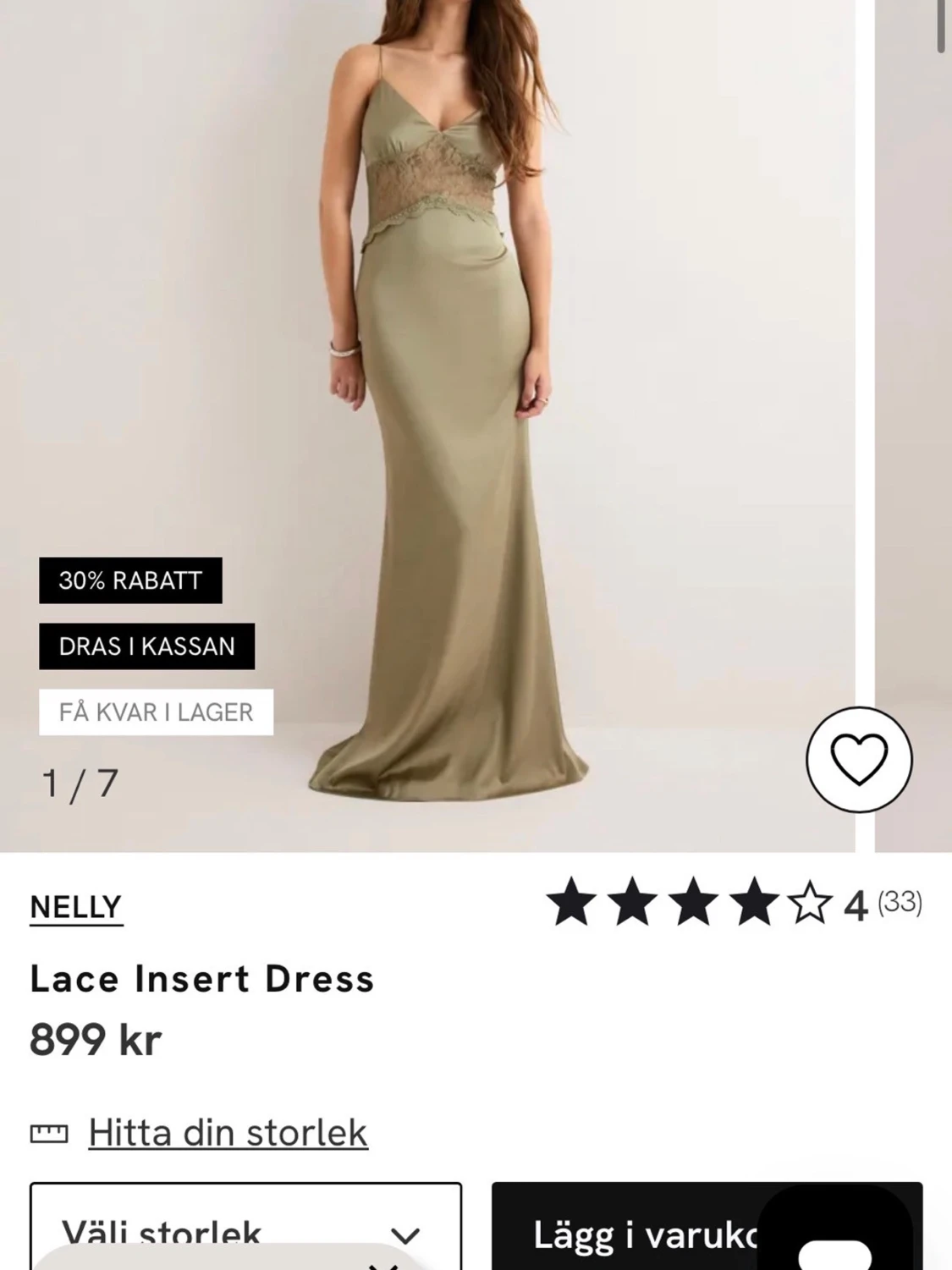 Olivgrön långklänning från Nelly