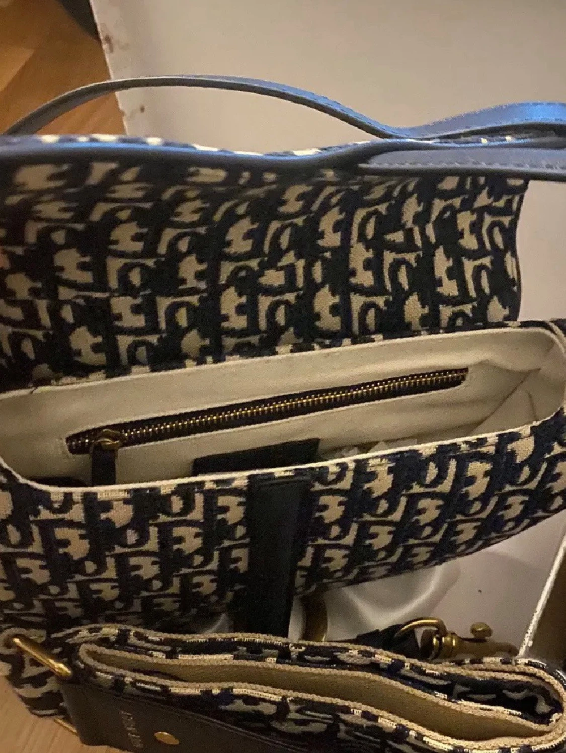 Dior Saddle Bag i blått canvas - 2