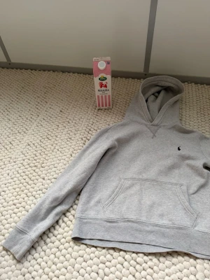 Grå hoodie från Polo Ralph Lauren TOM MJÖLK - Snygg grå hoodie från Polo Ralph Lauren med klassisk broderad logga på bröstet. Hoodien har huva, magficka och är gjord i mjuk bomullsblandning. Perfekt för en chill och avslappnad stil.