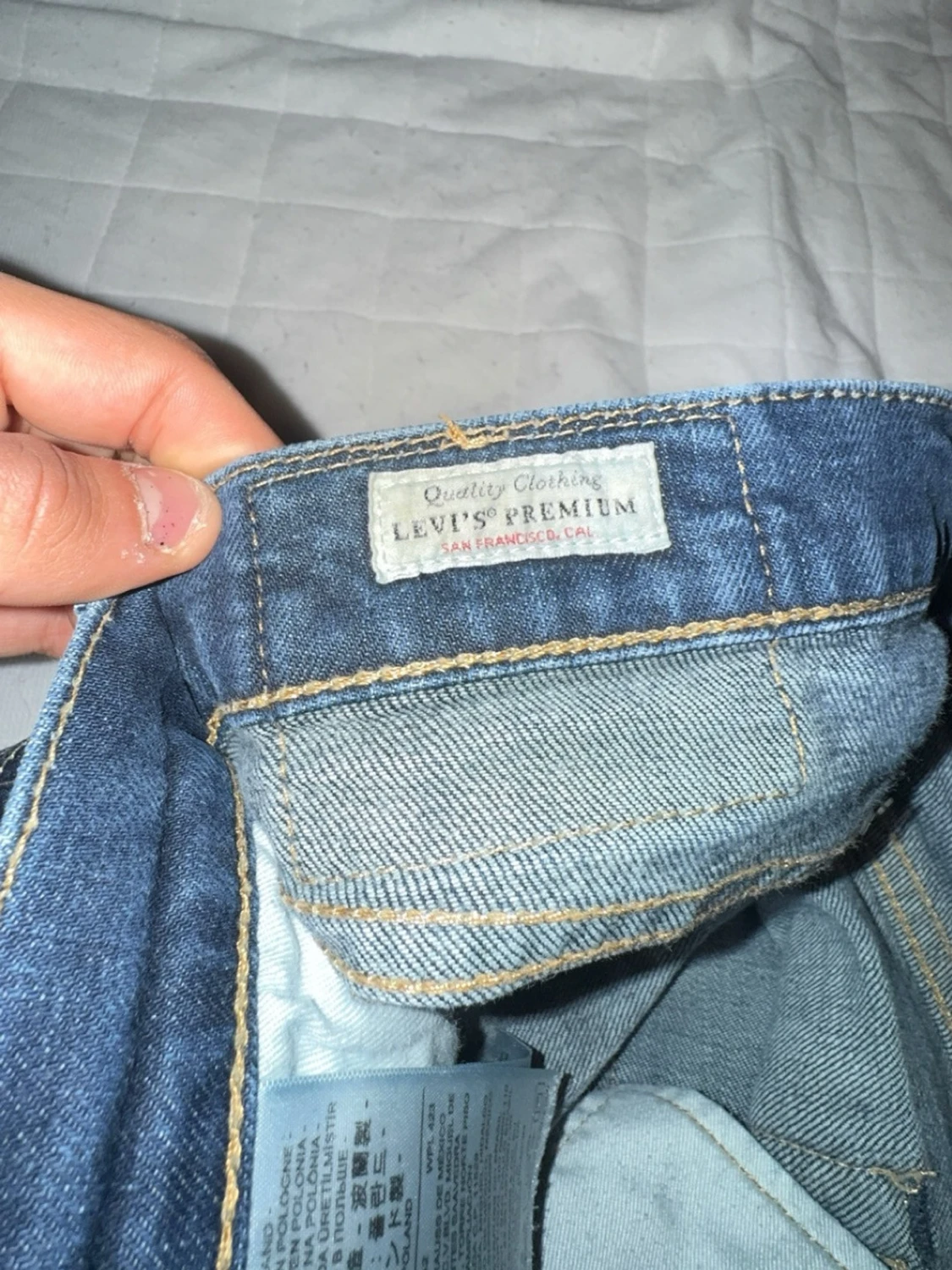 Blå raka jeans i klassisk modell - 4