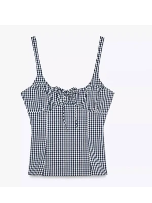 Zara rutig topp - Zara rutig blå och vit topp