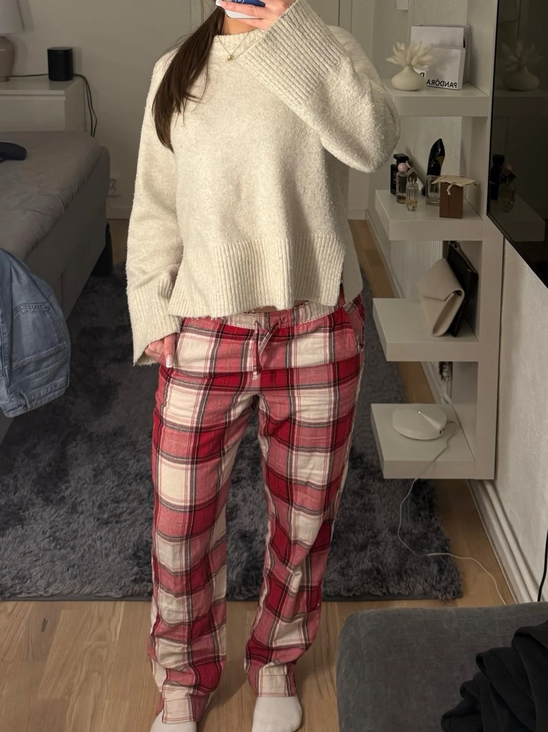 Rödrutiga pyjamasbyxor  - 1