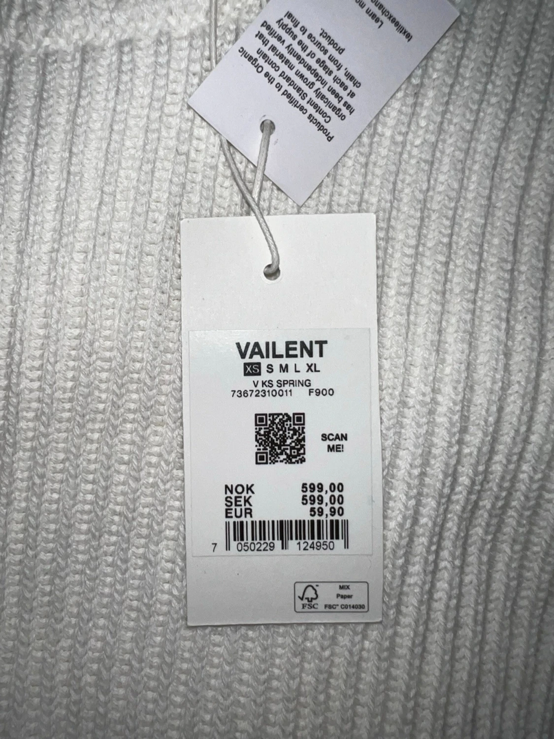 Vit ribbstickad tröja från Selected - 3