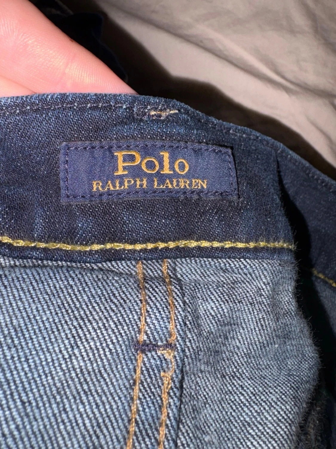 Mörkblå raka jeans - 2