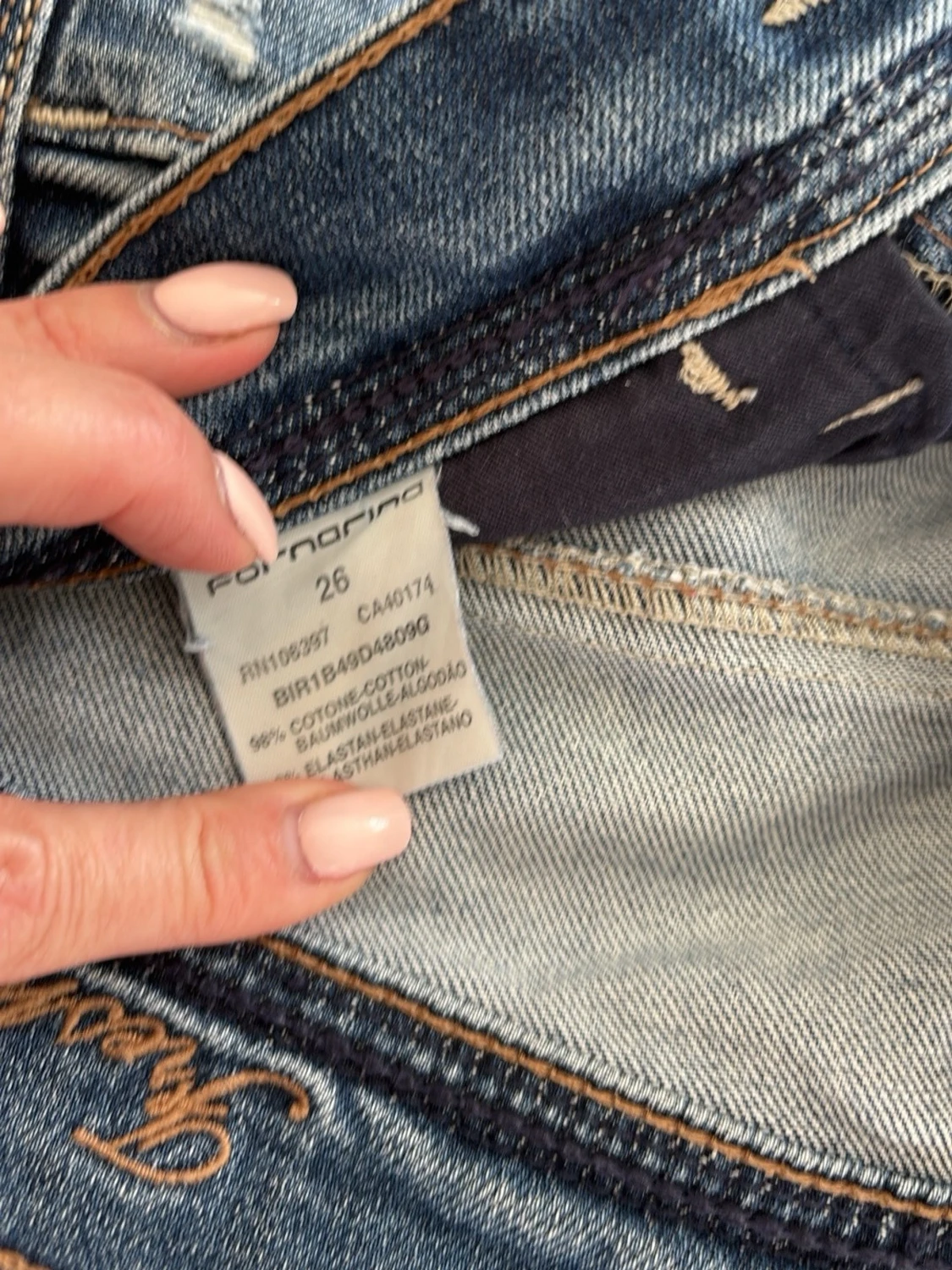 Blå bootcut jeans från Formarina med slitningar - 3