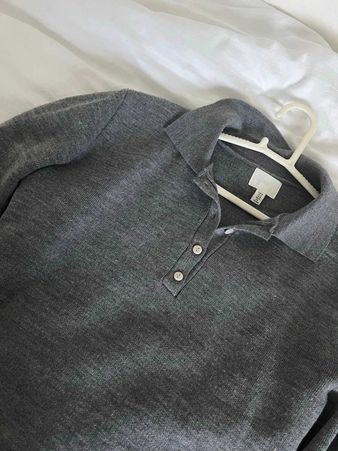 Grå långärmad tröja med krage H&M