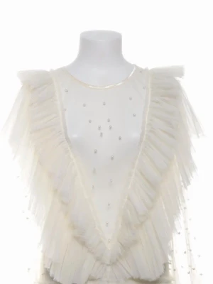 Vit klänning med volang och pärlor - Ida Sjöstedt blus, säljs inte längre 