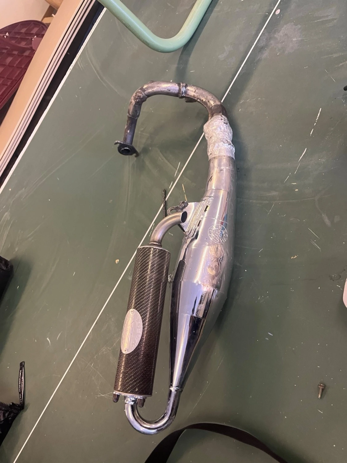 Kromat avgassystem till moped