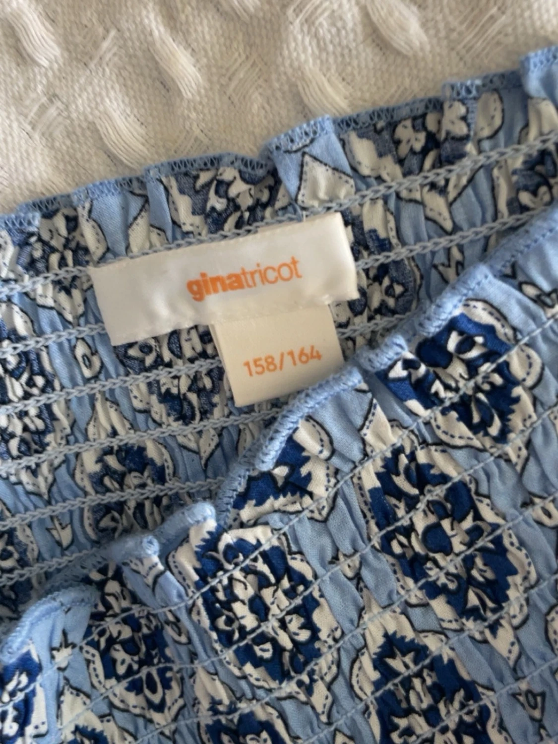 Blå mönstrad linnetopp Gina Tricot - 1