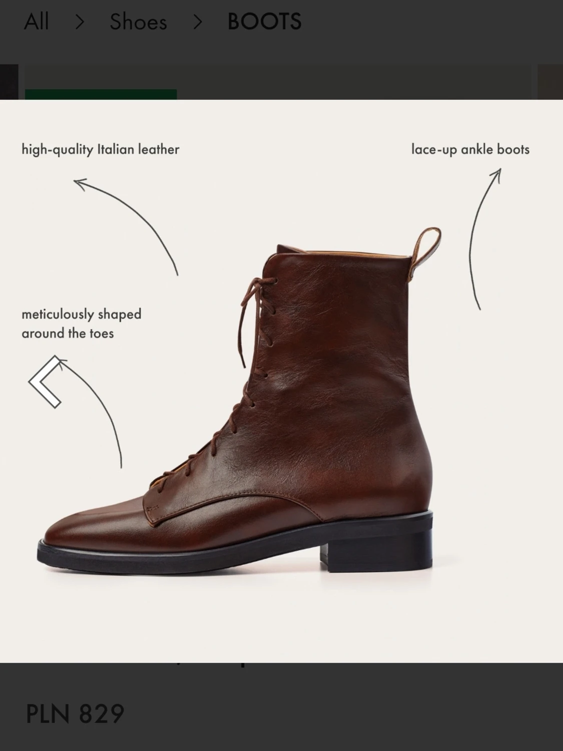 Bruna snörade läderstövletter - 5