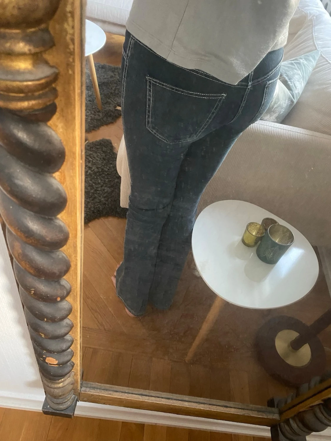Mörkblå bootcut jeans - 2