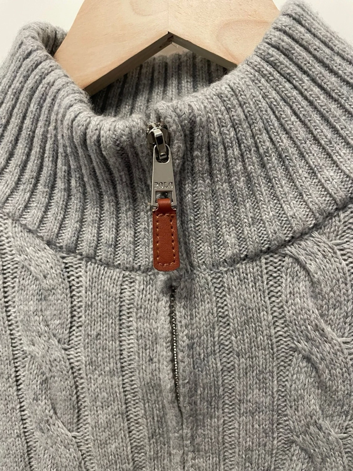 Grå kabelstickad tröja Polo Ralph Lauren - 4