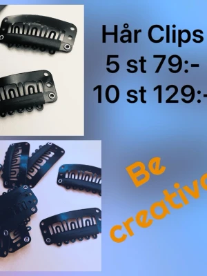 Prisförslag- 5 st Svarta metall hårclips - svarta hårclips i metall med klassisk form och små hål för enkel fastsättning. Perfekta för att fästa löshår eller skapa alla möjliga olika håraccessoarer. Säljs i set om 5 eller 10 stycken. Lätta att använda och diskreta i håret. 