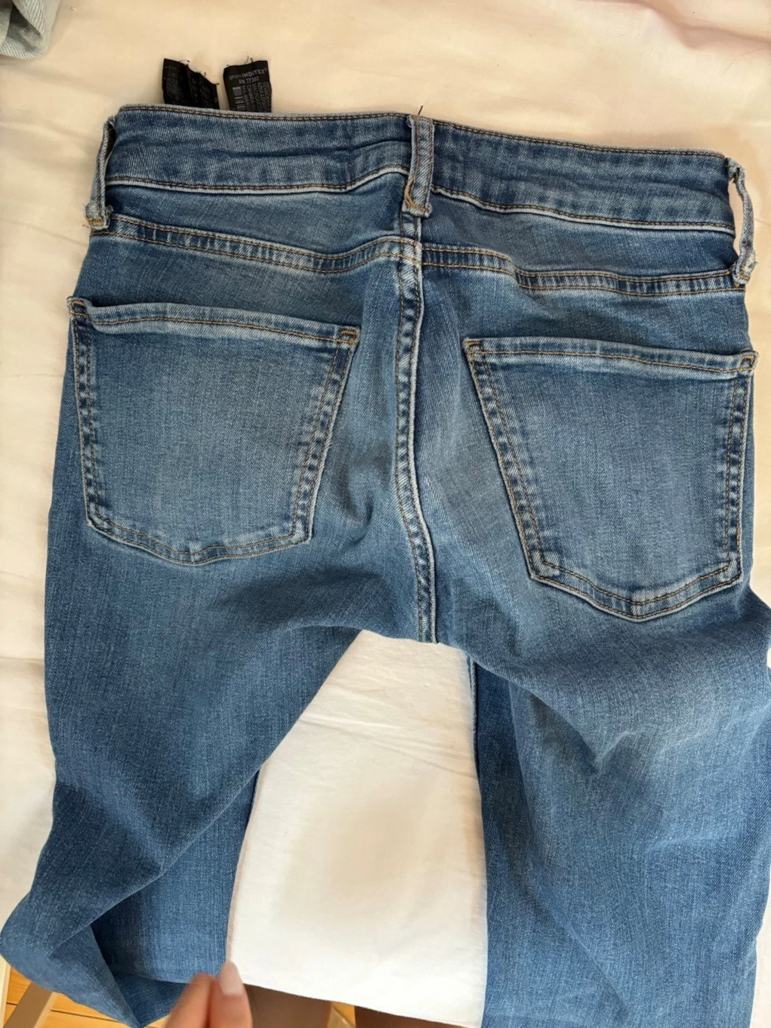 Blå bootcut jeans med låg midja - 3