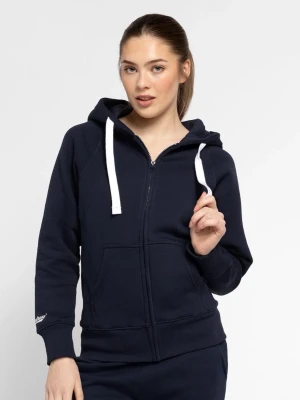 Russemerch zip hoodie mörkblå - Mörkblå hoodie med vita snören i huvan. 