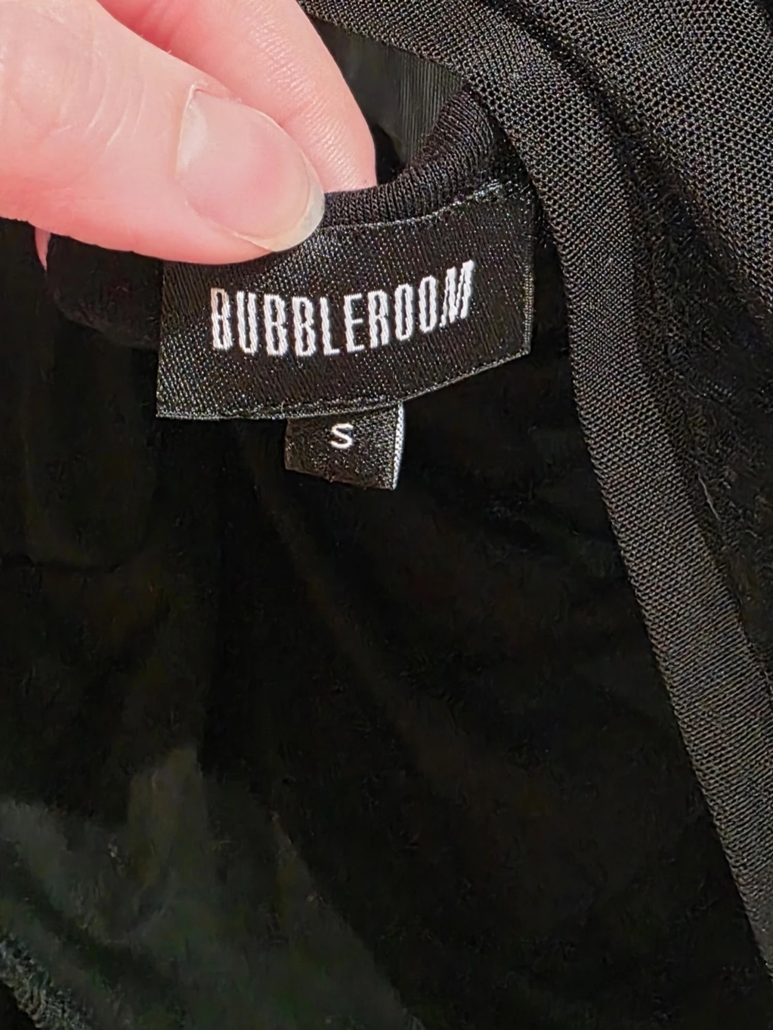 Svart meshblus med puffärmar - 2