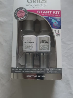 Depend Gellack Startkit med UV-lampa - Depend Gellack Startkit innehåller UV/LED-lampa, base coat och top coat i silver och vitt. Perfekt för att skapa glansiga, hållbara naglar hemma med geléfinish. Allt du behöver för att komma igång med gellack, från Beauty of Sweden.