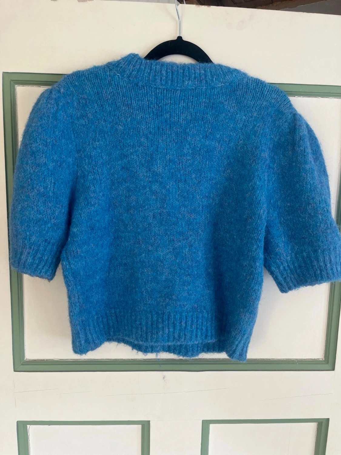 Blå fluffig stickad tröja - 3