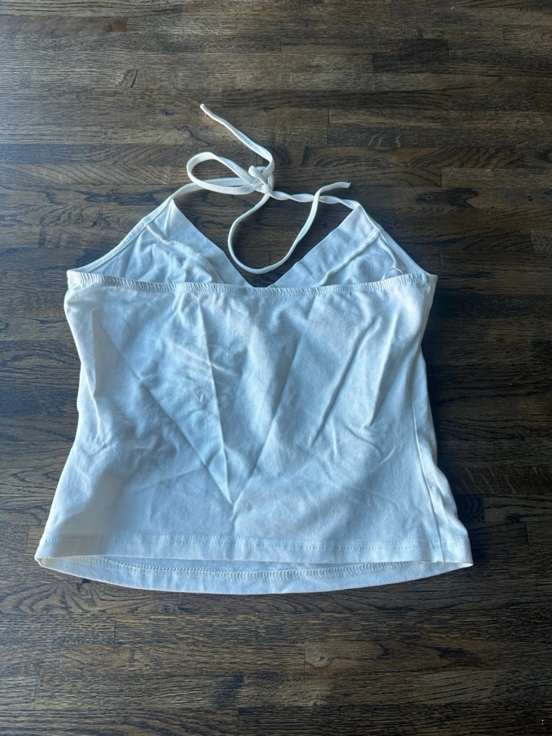 Vit topp med knytband - 1