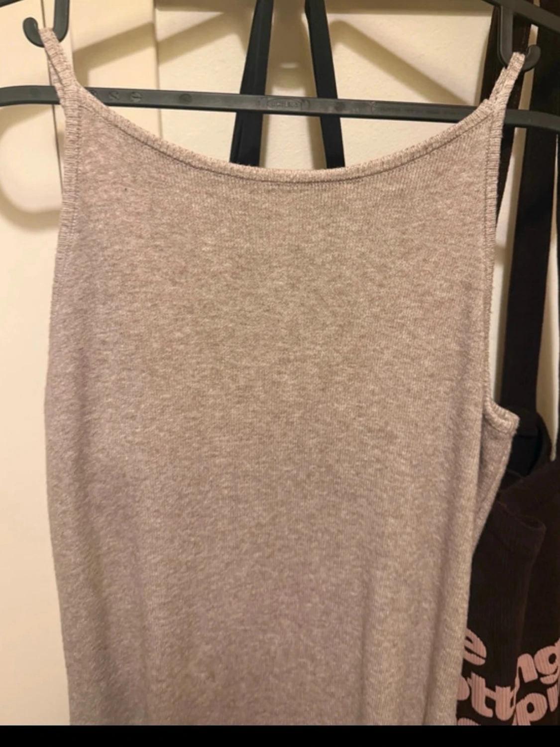Beige ribbad långklänning - 5