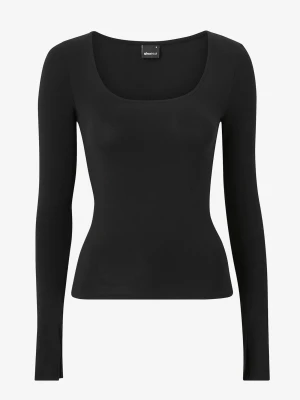 Svart långärmad topp från Gina Tricot - Snygg svart långärmad topp från Gina Tricot! Slits i ärmarna! Storlex xs💕