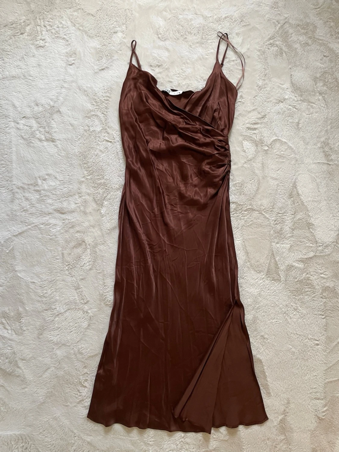 Brun långklänning med slits L ZARA - 6