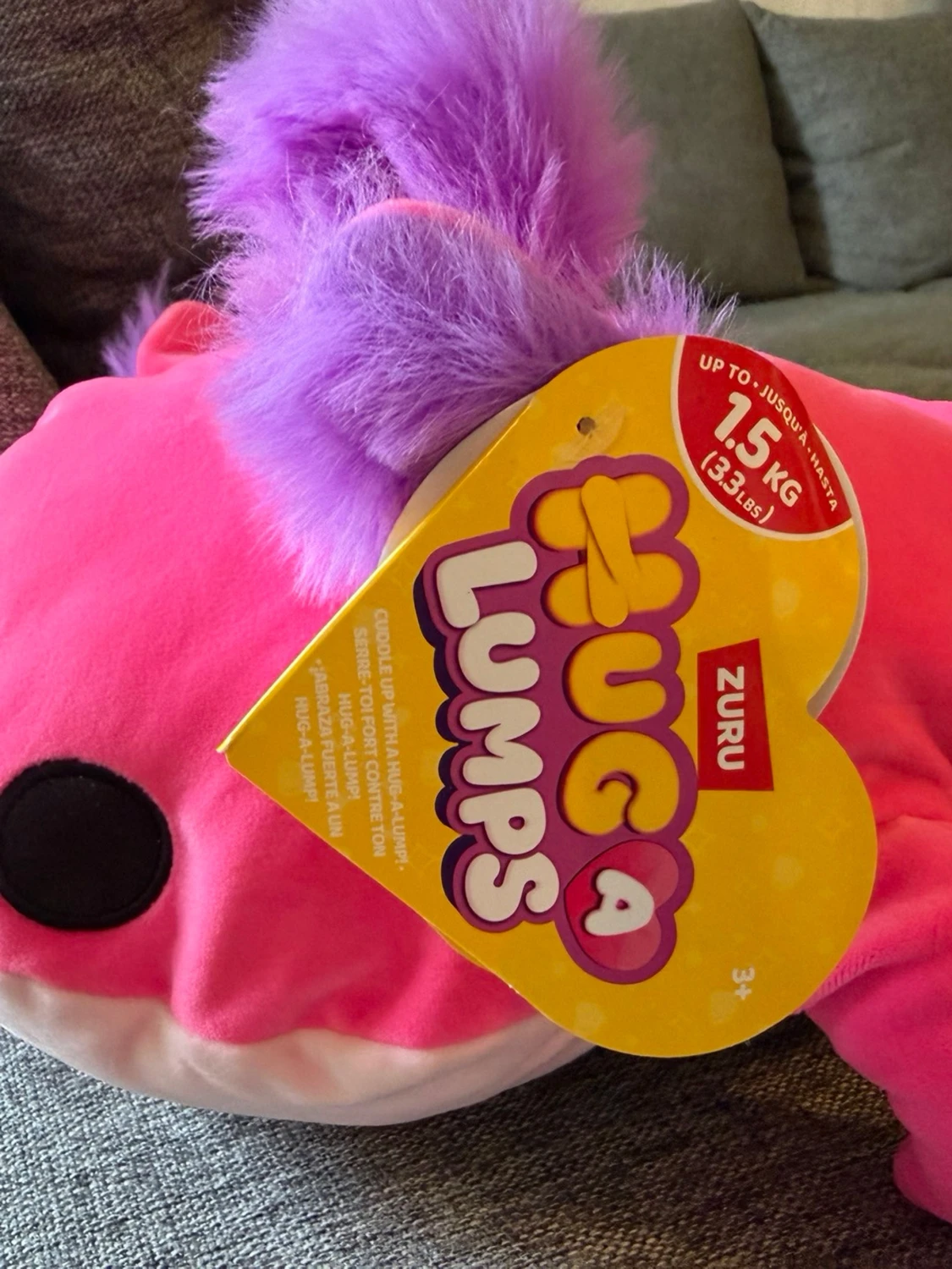NY! Hug-a-Lumps gosedjur, Rosa Axolotl, 1.5 kg - 2