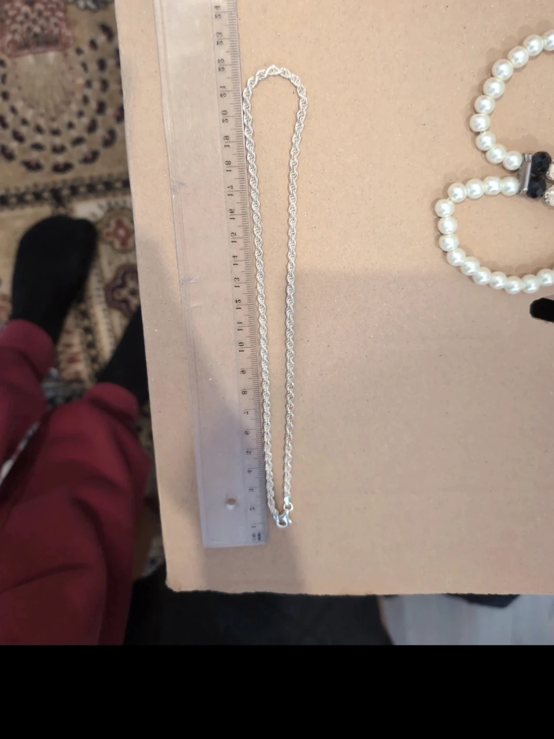 Tjockt silverfärgat kedjehalsband - 1