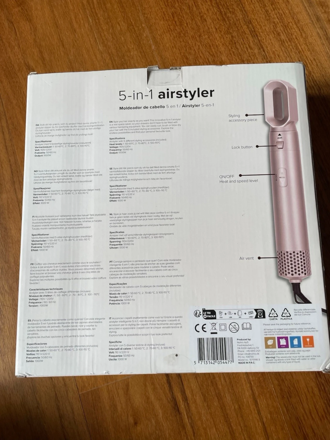 Youniquely 5-i-1 airstyler rosa - 3