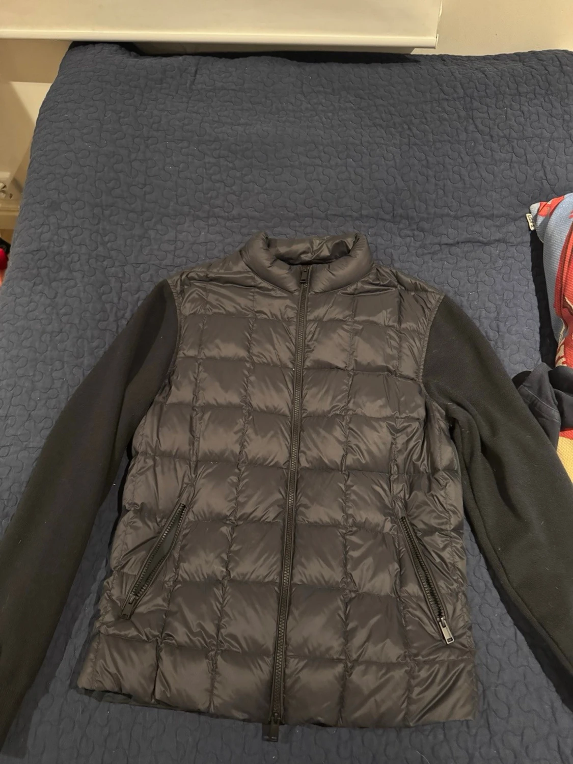 Blå quiltad cardiganjacka - 2