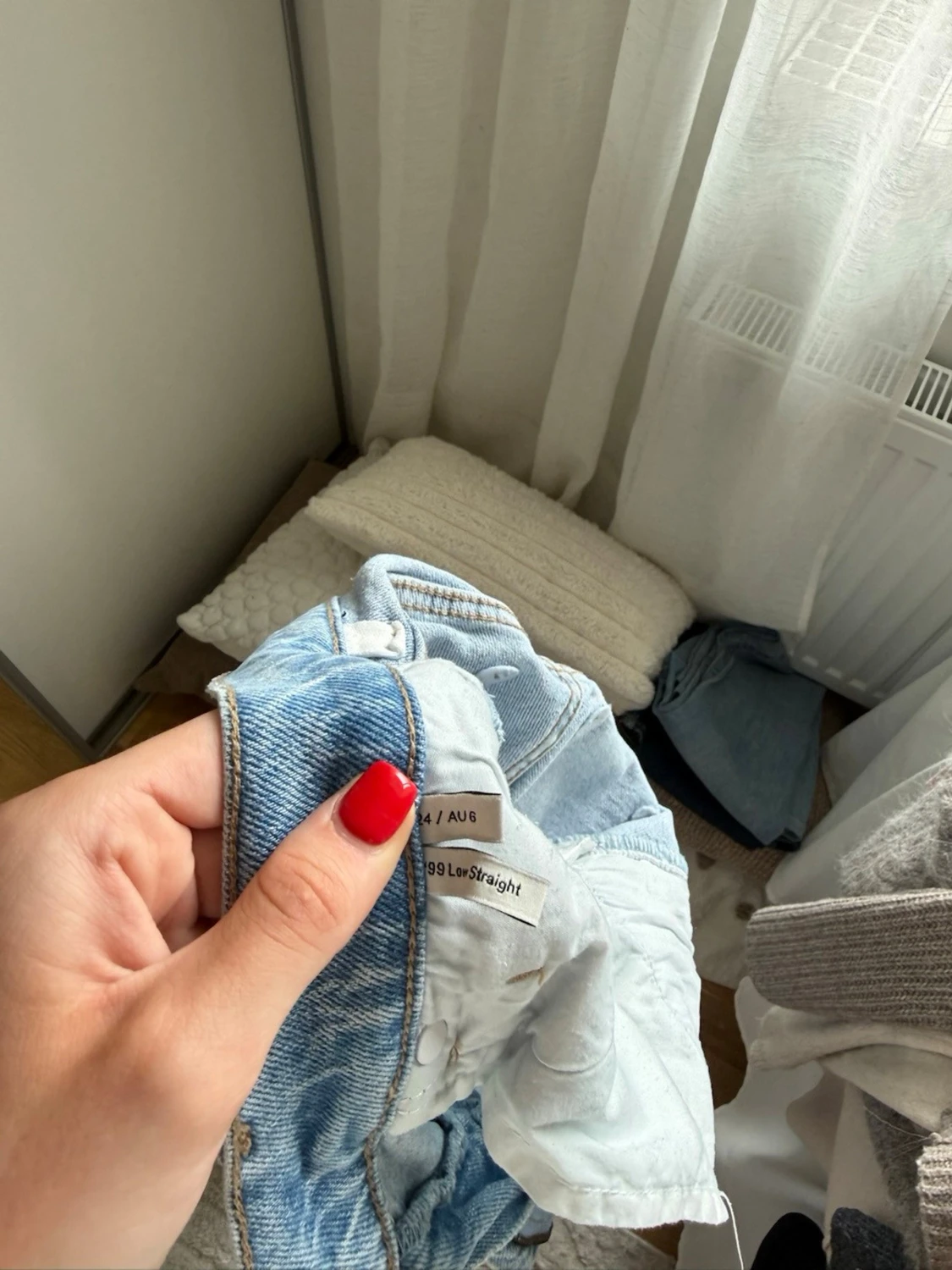 Ljusblå raka jeans - 5