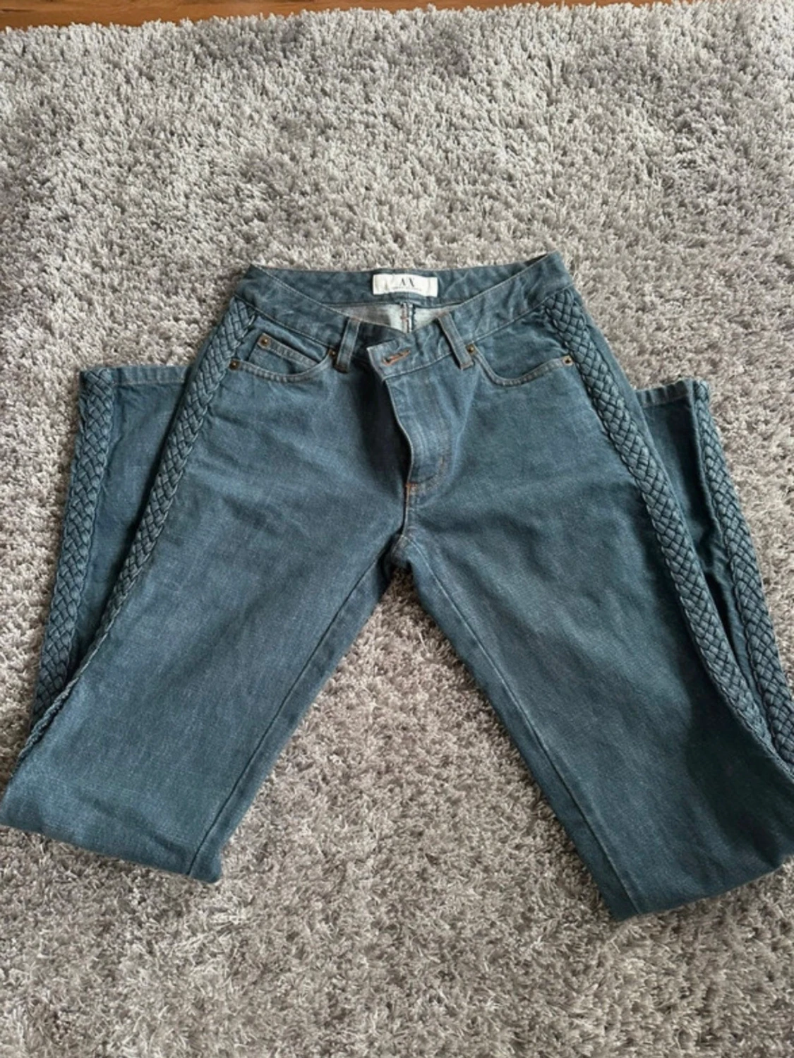 Blå jeans med flätade sidor Armani Exchange