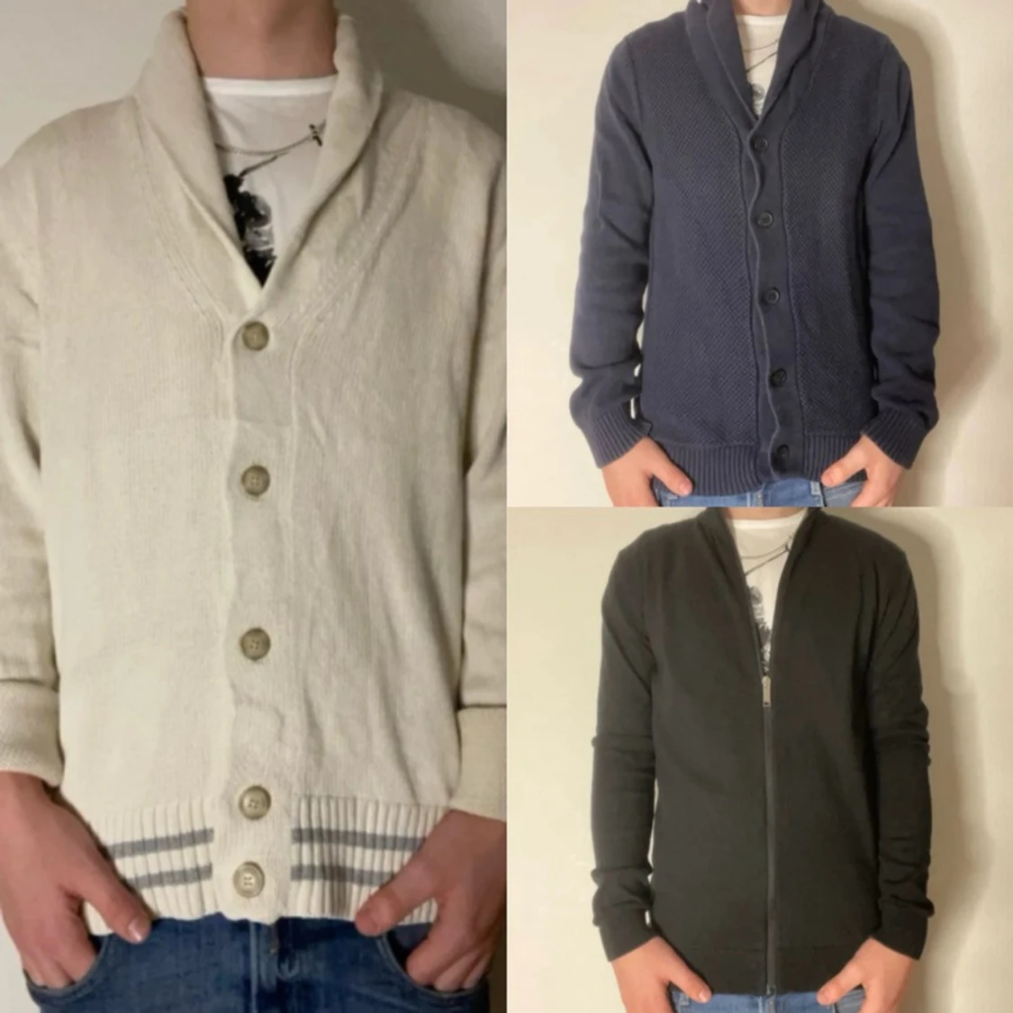 2 cardigans och 1 full zip