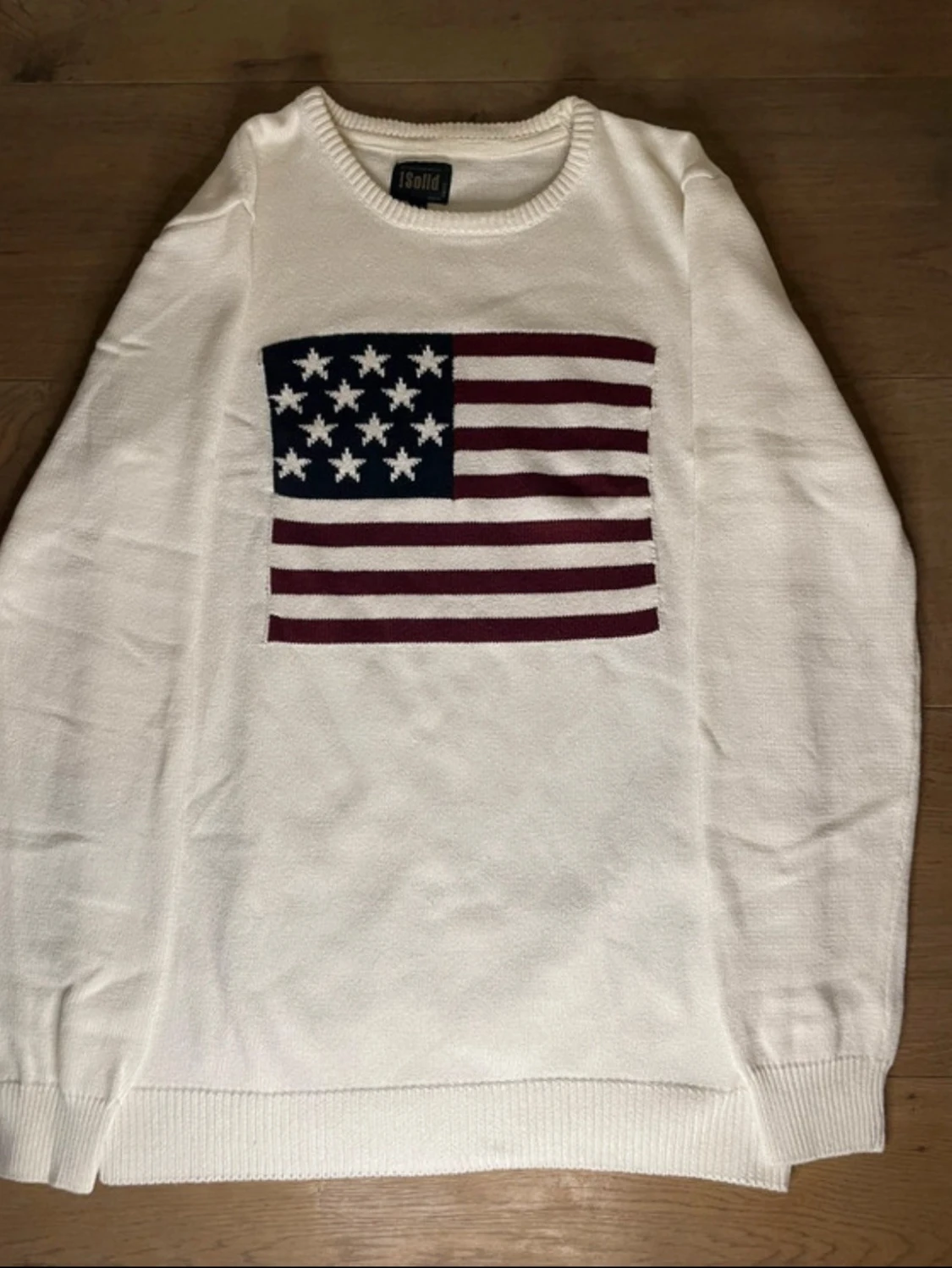 Vit tröja med USA flagga - strl M - !Solid - 1