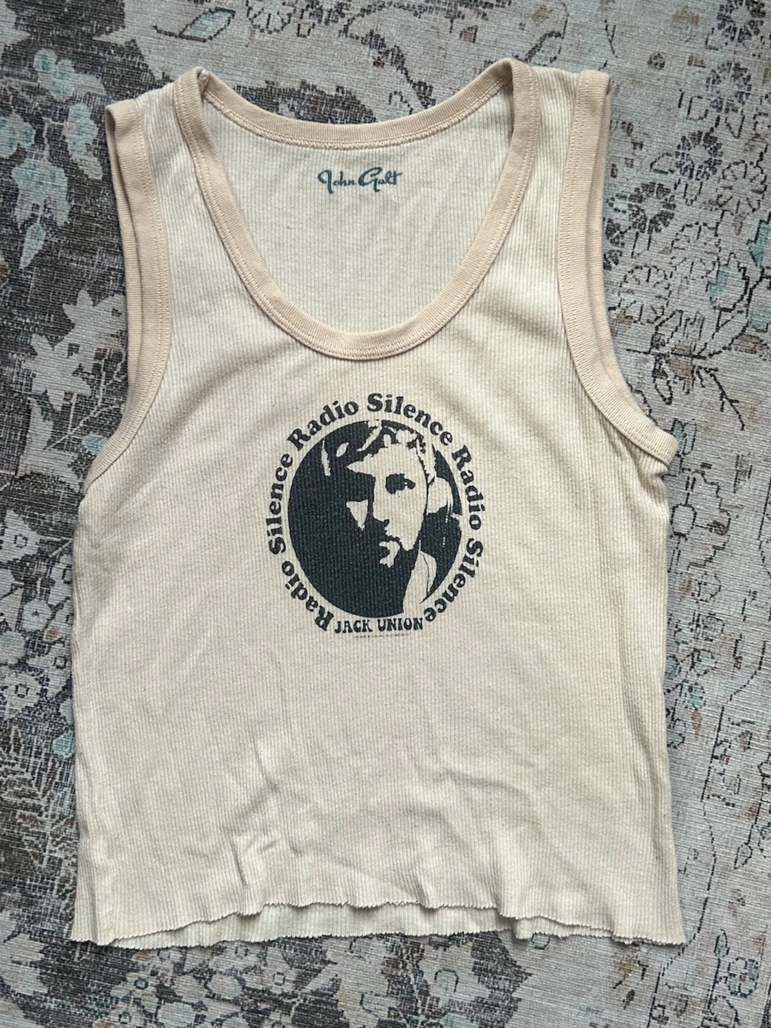 Beige ribbad linnetopp Radio Silence