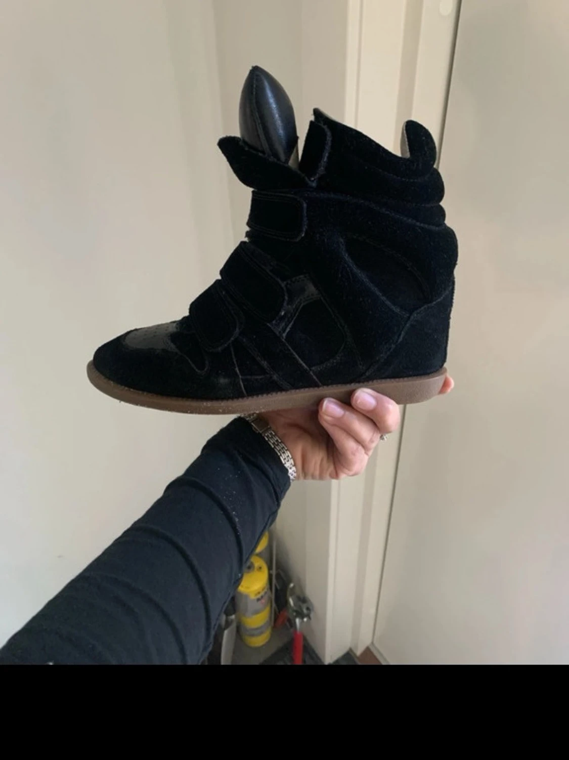 Isabel Marant svarta sneakers med kardborre - 5